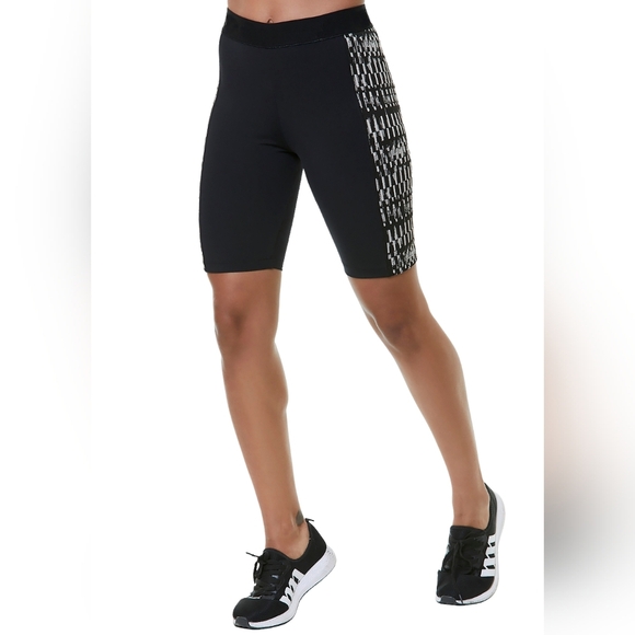 Women's Black Patterned Shorts - Picture 1 of 4